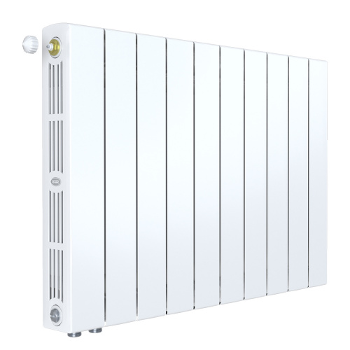 Биметаллический радиатор Rifar SUPReMO 500 Ventil VL - 10 секций, нижнее слева, белый