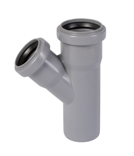 Тройник 50x40x45° косой, PP HTEA Ostendorf внутренняя канализация