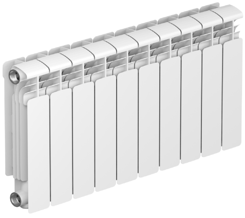 Алюминиевый радиатор RIFAR Alum 350 - 10 секций, боковое, белый