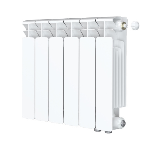 Биметаллический радиатор Rifar Base 350 Ventil VR - 6 секций, нижнее справа, белый