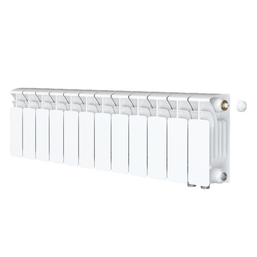 Биметаллический радиатор Rifar Base 200 Ventil VR - 12 секций, нижнее справа, белый