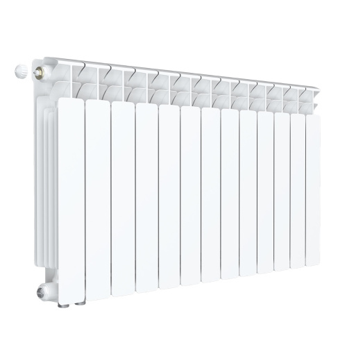 Биметаллический радиатор Rifar Base 500 Ventil VL - 13 секций, нижнее слева, белый