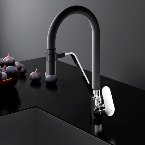 Смеситель для кухни AM.PM Like с каналом для питьевой воды и гибким изливом, хром