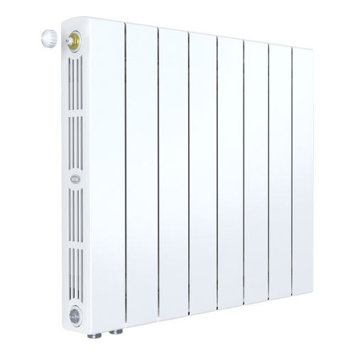 Биметаллический радиатор Rifar SUPReMO 500 Ventil VL - 8 секций, нижнее слева, белый
