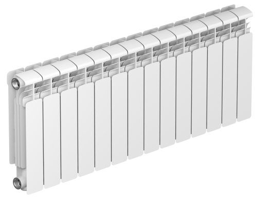 Алюминиевый радиатор RIFAR Alum 350 - 14 секций, боковое, белый