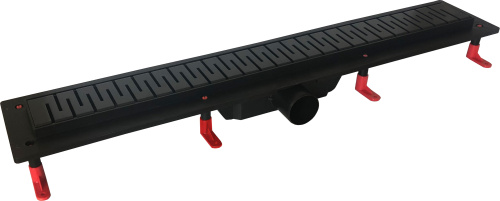 Душевой лоток MIANO 500мм MEDIUM BLACK EDITION, боковой слив D50