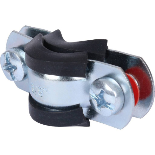 Хомут 3/8" D15-19мм с гайкой M8 оцинкованный с резинкой Stout SAC-0020-000038