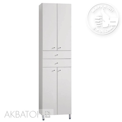 Пенал для ванной Акватон Симпл двухстворчатый, белый 1A122303SL010