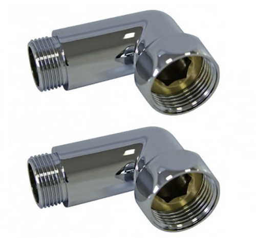 Подключение полотенцесушителя 1"Вх1/2"Н углвое, хром Smart