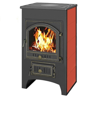 Печь-Камин ВЕЗУВИЙ ПК-02 (205) с плитой (красный)