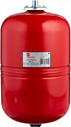 Мембранный бак Wester WRV 24 л.-1.5 на 5 bar для отопления