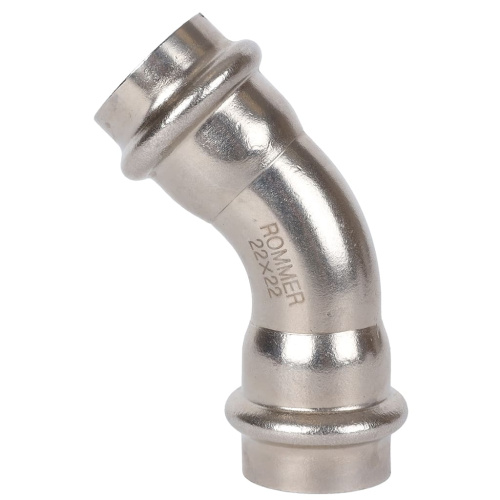 Угольник 45° ВПр 22x22 пресс, нержавеющая сталь Rommer