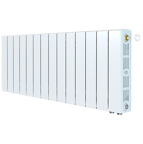 Биметаллический радиатор Rifar SUPReMO 350 Ventil VR - 13 секций, нижнее справа, белый