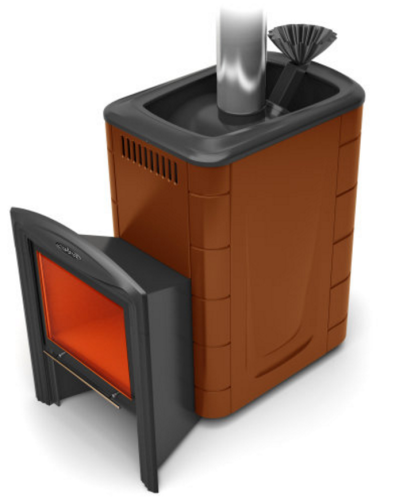 Банная печь Гейзер 2014 Inox Витра ЗК терракота Термофор