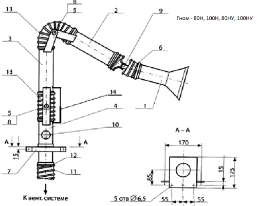 Воздуховытяжное устройство Гном-80Н