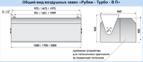 Воздушно-тепловая завеса Арктос Рубеж-Турбо-В-2000 П