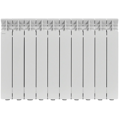 Алюминиевый радиатор STOUT GAMMA 500 - 10 секций, боковое, белый RAL 9010