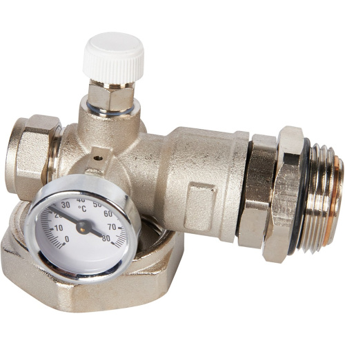 Насосно-смесительный узел Stout с 4-х ходовым термостатическим клапаном и байпасом, без насоса