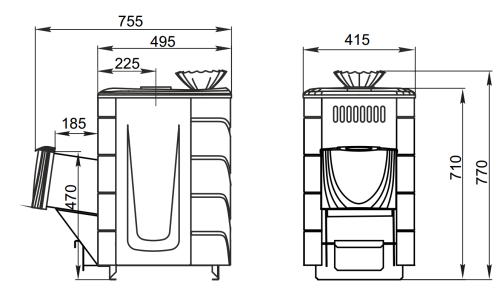 Банная печь Гейзер Мини 2016 Carbon ДА ЗК ТО терракота Термофор