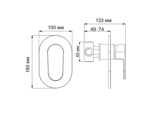 Смеситель для скрытого монтажа WasserKraft Donau 5351 Хром