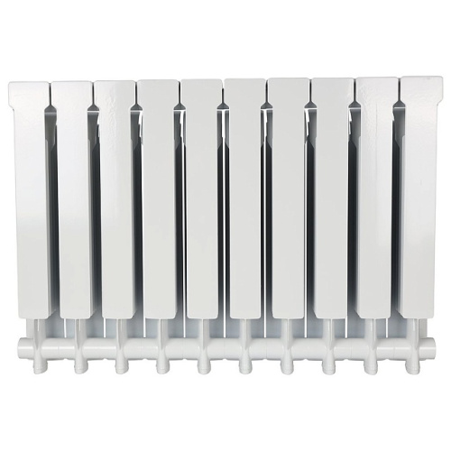 Алюминиевый радиатор STOUT VEGA 500 - 10 секции, боковое, белый RAL 9016