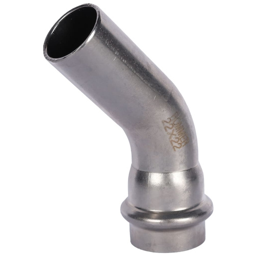 Угольник 45° однораструбный НПр 22x22 пресс, нержавеющая сталь Rommer