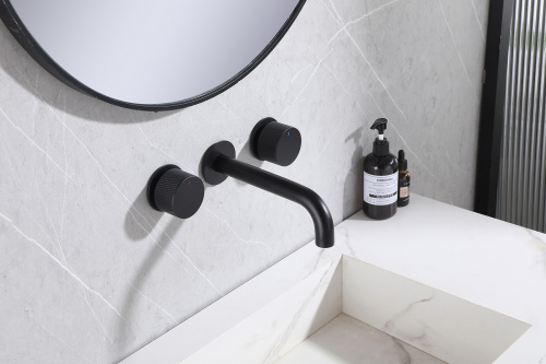 Смеситель для раковины ABBER Wasser Kreis AF81122B скрытого монтажа, черный матовый