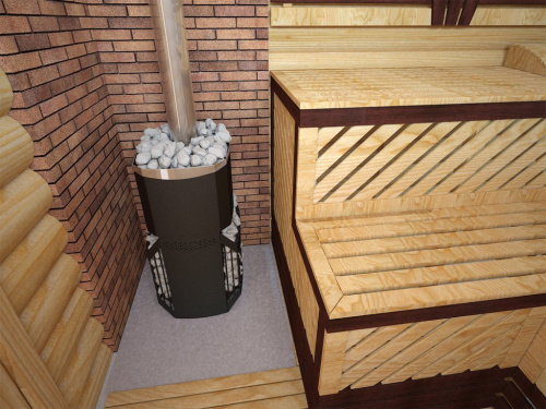 Печь банная Теплодар РУСЬ-СЕТКА-12 Л Панорама