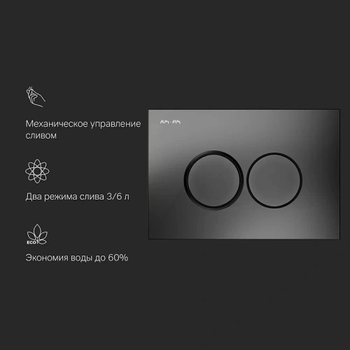 Кнопка для инсталляции механическая Am.Pm ProC L I070138 пластик, черный матовый