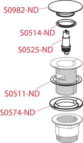 Выпуск Alcaplast 5/4", для раковины, механизм click/clack, с большой заглушкой, цельнометаллический A390