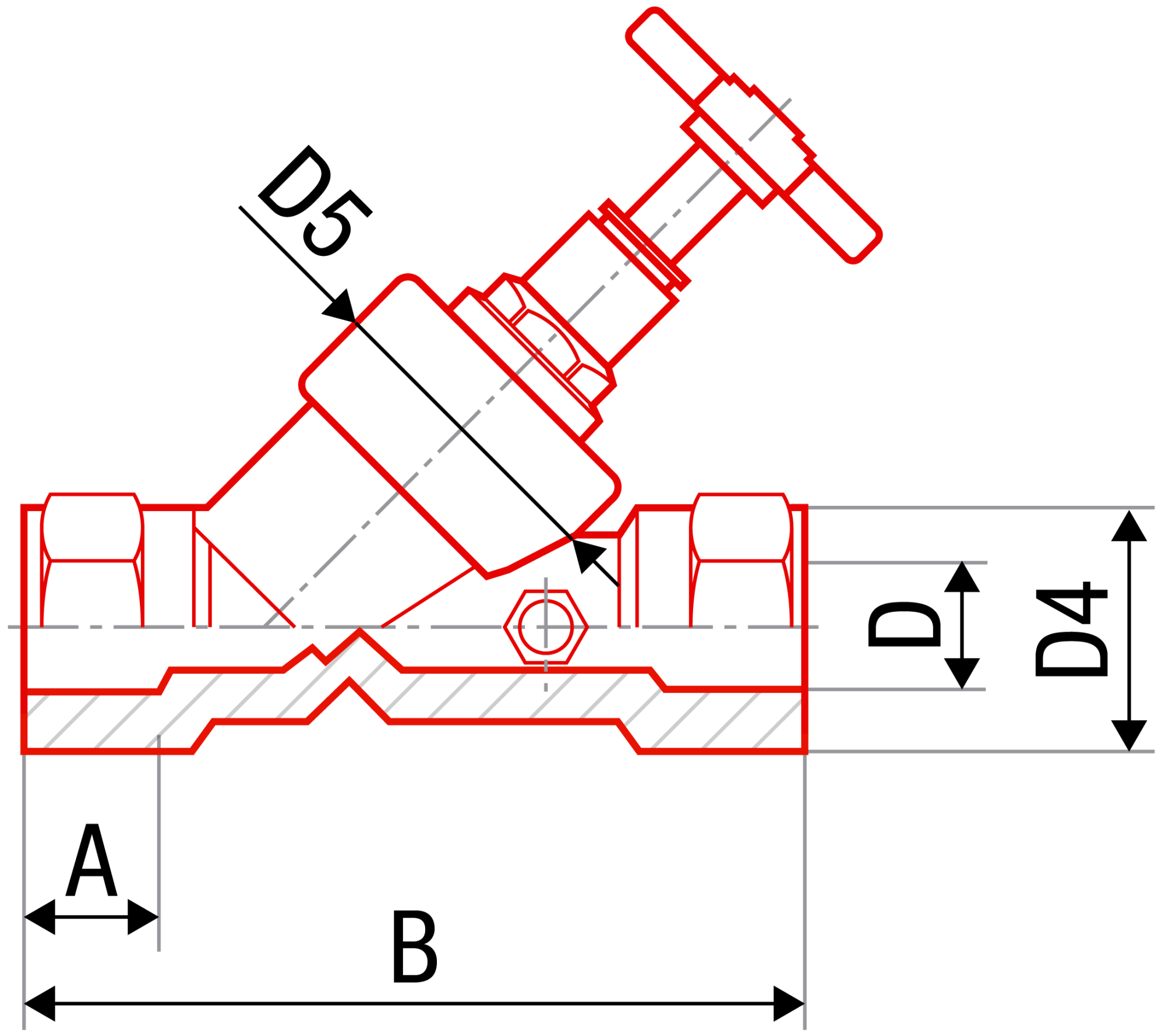 Вентиль прямоточный с дренажом FV-plast 20х20 полипропилен AA278020000