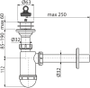 Сифон Alcaplast Ø32, для раковины, с пластмассовой peшeткой Ø63 A420