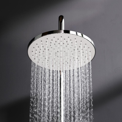 Душевая система Am.Pm X-Joy F0785A600 хром: смеситель полка, стойка с верхним душем, ручной душ