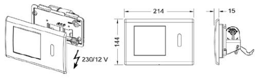 Клавиша для унитаза TECE planus хром с ИК-датчикон на трансформатор 230/12V 9240353