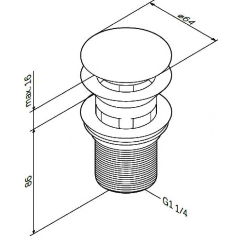 Донный клапан, нажимной AM.PM F0700164