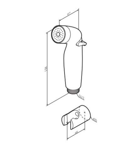 Гигиеническая лейка с держателем Am.Pm F0201932 хром
