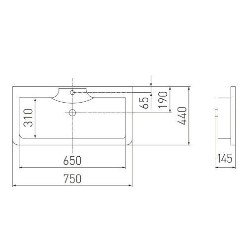 Раковина Акватон СИЕНА М 750 мебельная 1A70613KSN010