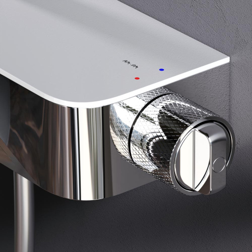 Душевая система Am.Pm Func F078F700 хром: смеситель полка с изливом, стойка с верхним душем, ручной душ