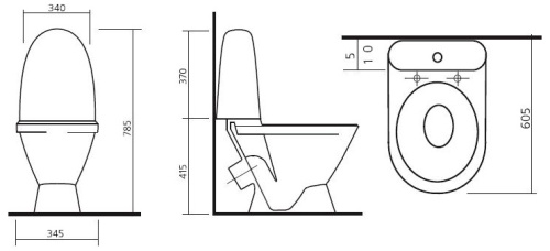 Унитаз-компакт Sanita Виктория (Стандарт)