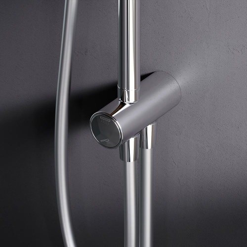 Душевая система Am.Pm Gem F0790000 хром: переключатель, стойка с верхним душем, ручной душ