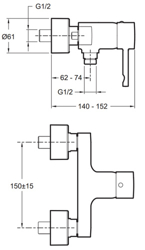 Смеситель для душа Jacob Delafon Cuff E45533-CP Хром