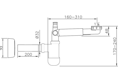 Сифон для умывальника универсальный X01612 Ravak