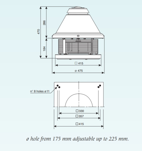 Крышный вентилятор TURBOCAMINO O.ERRE