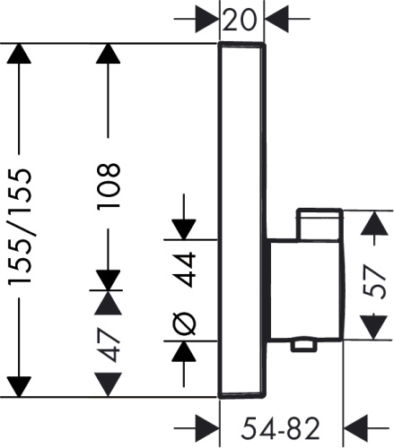 Смеситель для душа Hansgrohe Select 15763000 Хром, скрытого монтажа, неполный комплект, термостатический