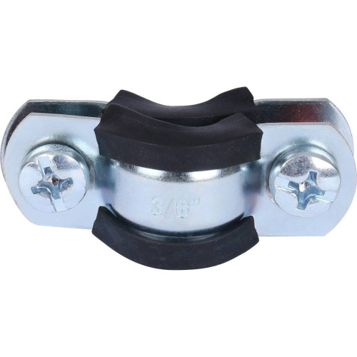 Хомут 3/8" D15-19мм с гайкой M8 оцинкованный с резинкой Stout SAC-0020-000038