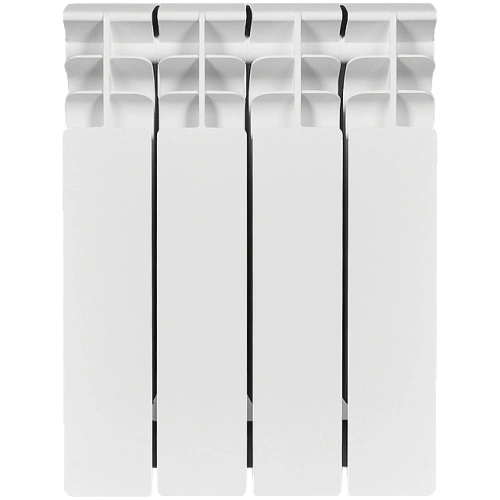 Биметаллический радиатор STOUT TITAN 350 - 4 секции, боковое, белый RAL 9016