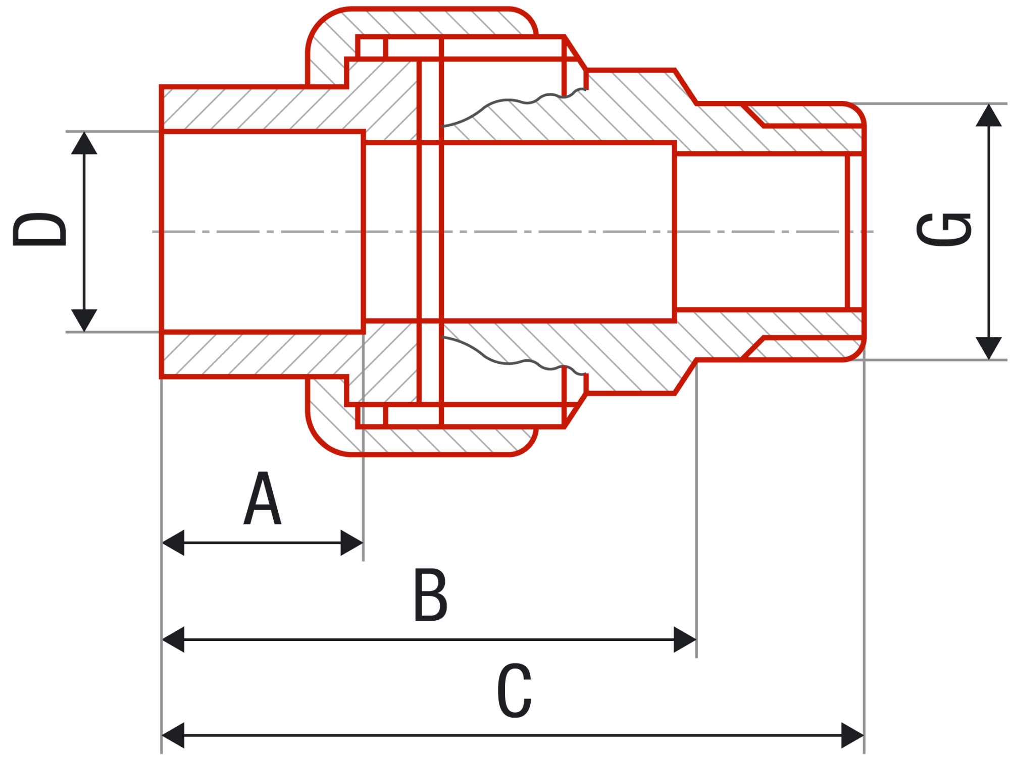 Соединитель разъемный FV-plast 40x5/4"Н полипропилен AA237040054