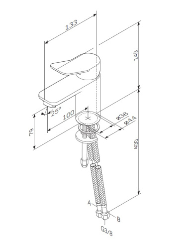 Смеситель для раковины AM.PM X-Joy F85A02100 излив 100 мм, хром
