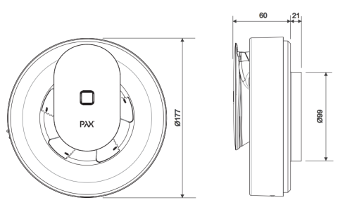 Вентилятор накладной PAX NORTE BLACK