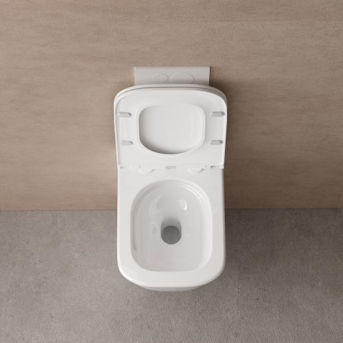 Подвесной унитаз ABBER Rechteck AC1220TC белый, безободковый, смыв торнадо, с закрытым дном